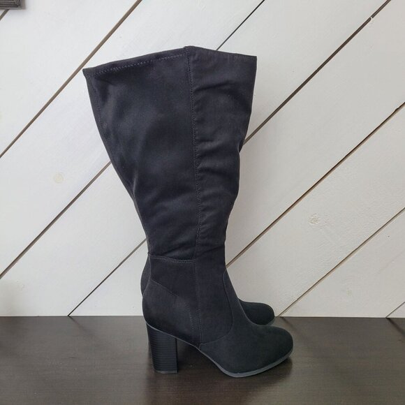 NEW Style & Co Addyy Womens 8.5 High Boots Wide Calf Textile Upper 6CT - Picture 1 of 11